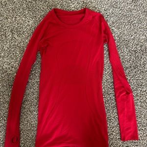 Lululemon red long sleeve top. Barely worn maybe once.